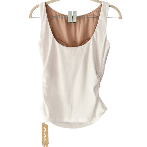 NWT OGL Plantive Elastic Open Back Brami Tank Top Ribbed Size Medium - Picture 4 of 9